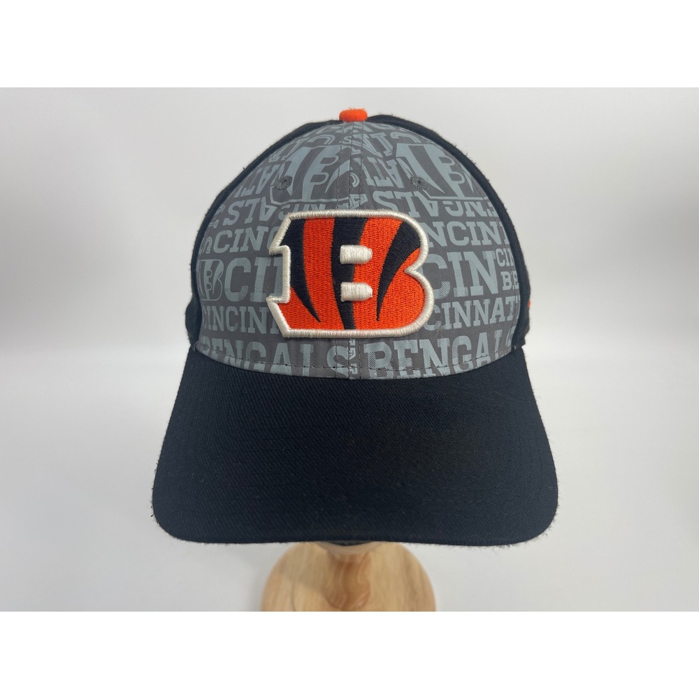 New Era 39THIRTY Cincinnati Bengals Hat Mens L/XL Black Grey NFL Stretch Fit Cap
